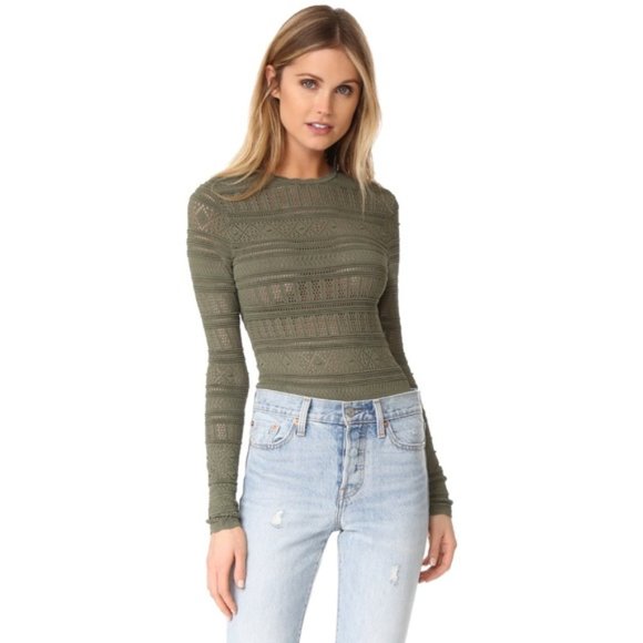Ronny Kobo Collection Tops - RONNY KOBO Chani Bodysuit in Olive SIZE Large